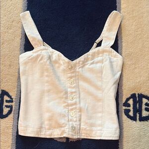 Abercrombie & Fitch White faux Button-Up Women's Top